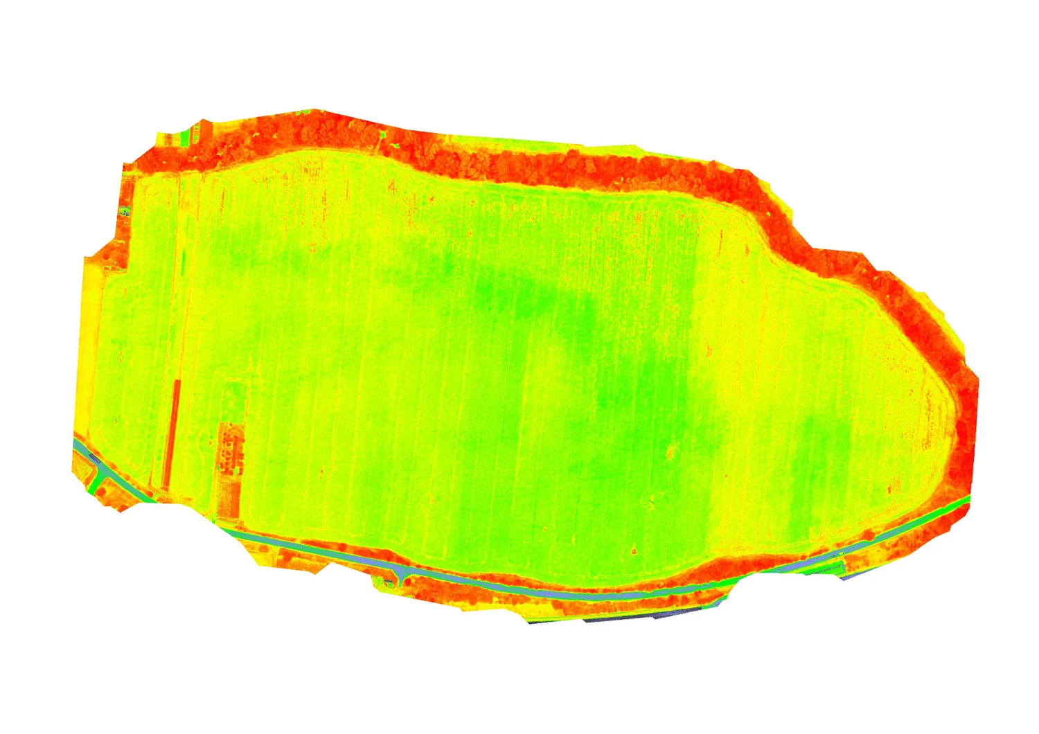 NDVI mapa zdravia porastu poľa