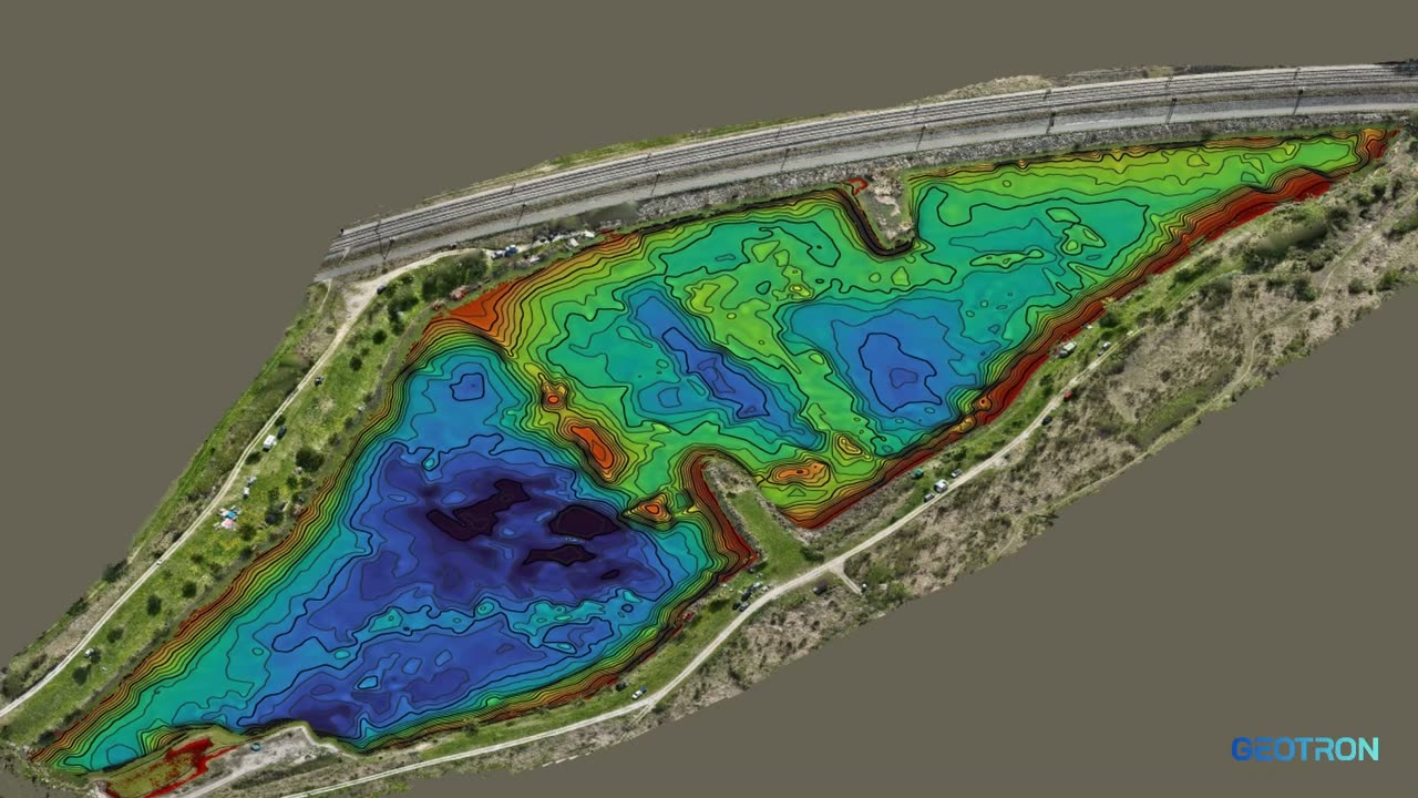 3D vizualizácia jazera s batymetriou