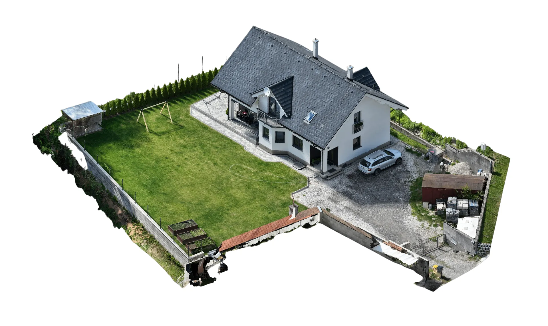 3D model rodinného domu a pozemku
